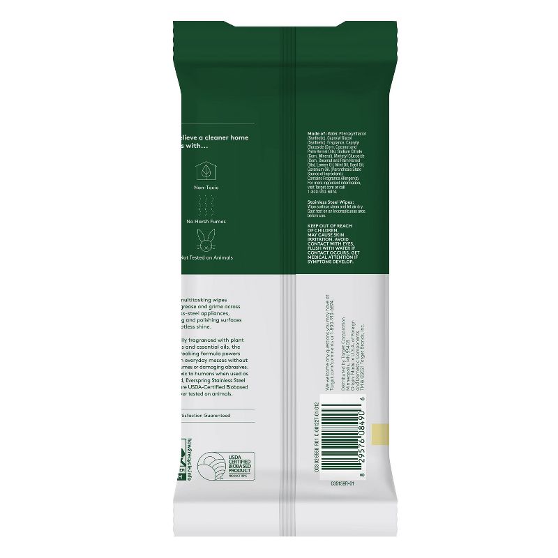 Stainless Steel Wipes Lemon & Mint - 30ct - Everspring™