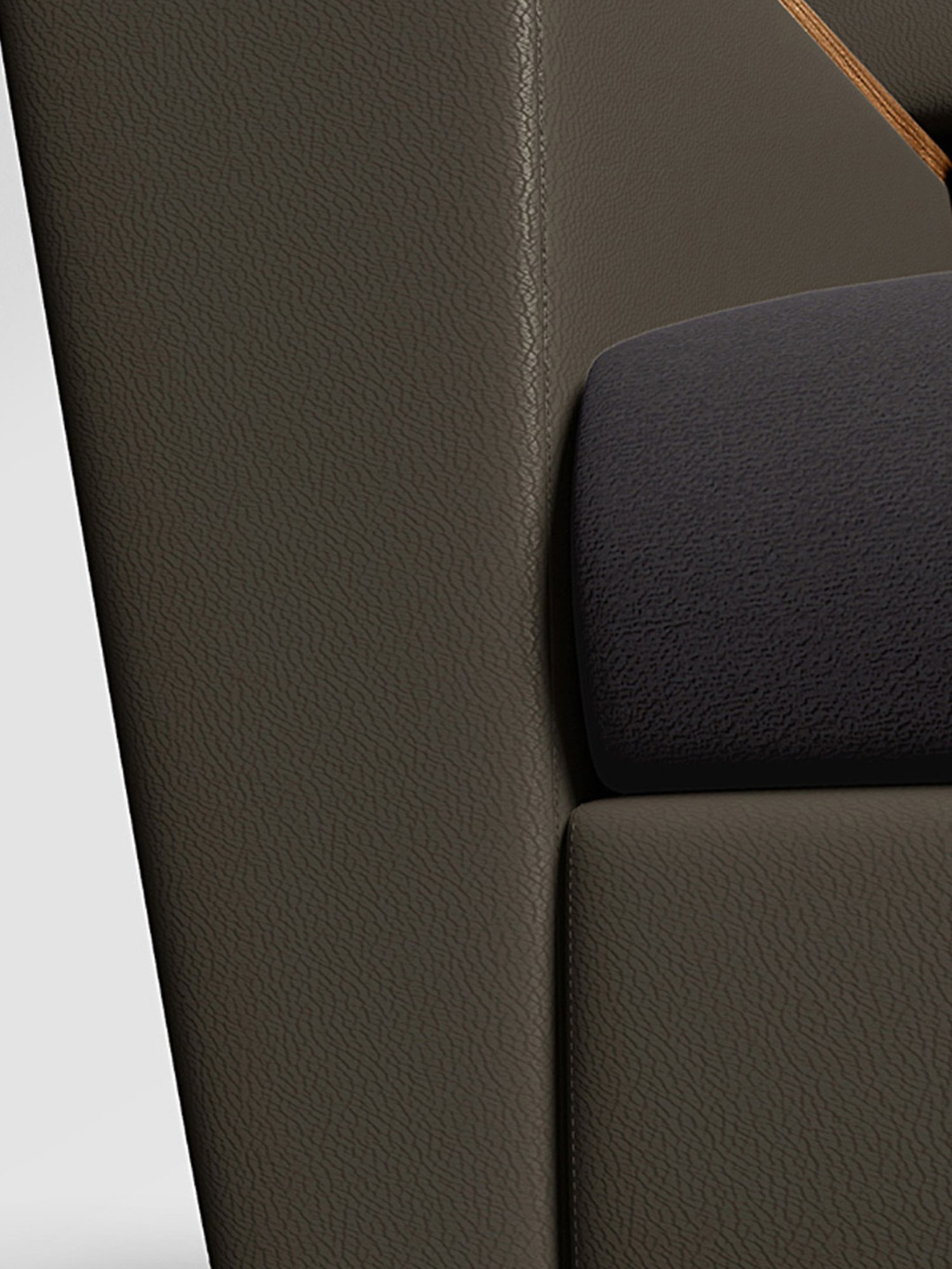 Durian Berry Black Premium Leatherette 2 Seater Sofa