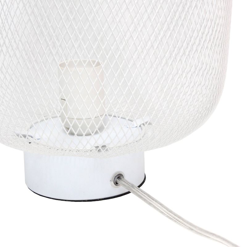 Metal Mesh Industrial Table Lamp White - Simple Designs