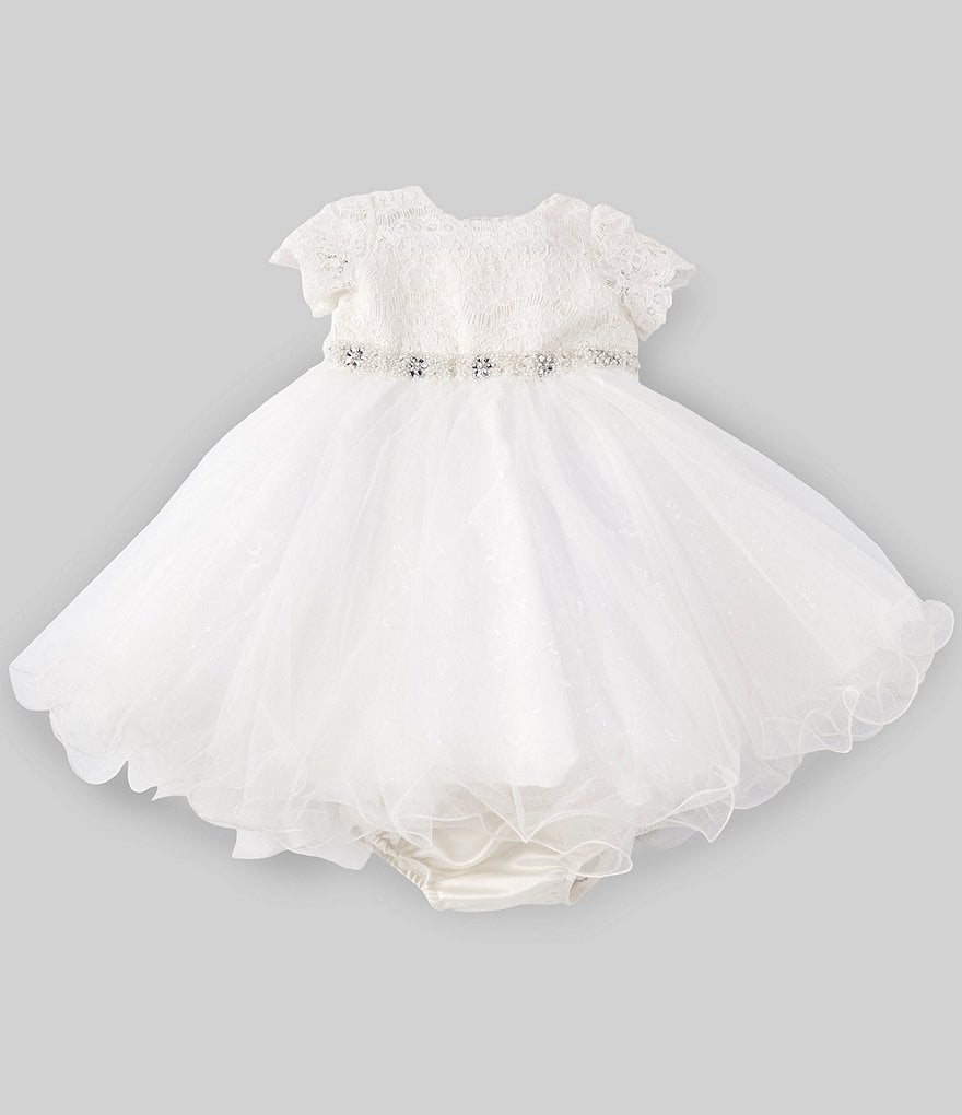 Chantilly Place Baby Girls 12-24 Months Illusion Lace/Mesh Fit-And-Flare Dress