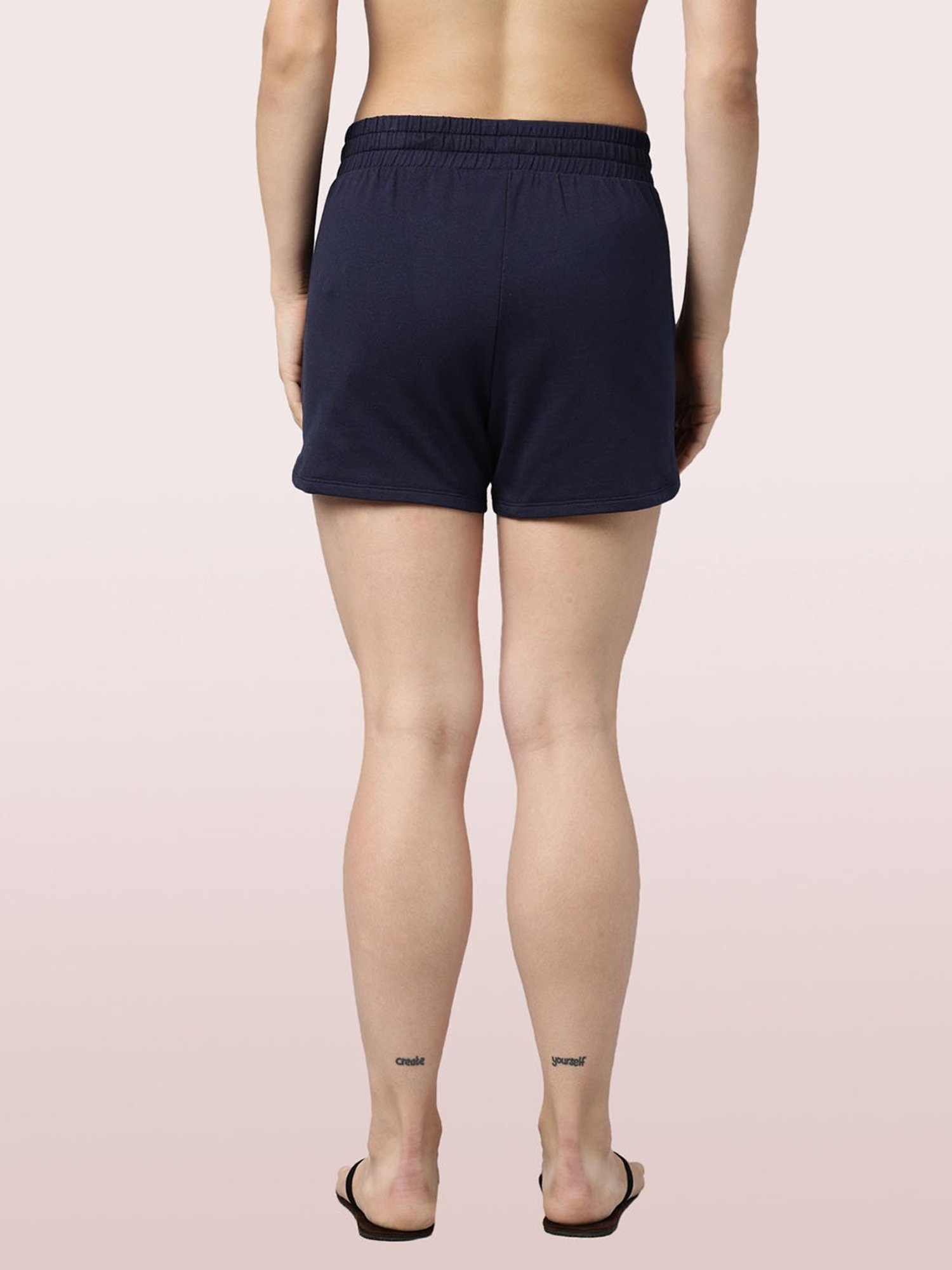 Enamor Navy Cotton Shorts