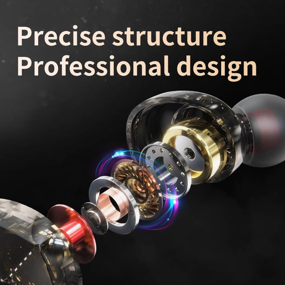 QKZ AK2 3.5mm Wired Headphones In-ear Earbuds Music Earphone Sports Headsets with Microphone