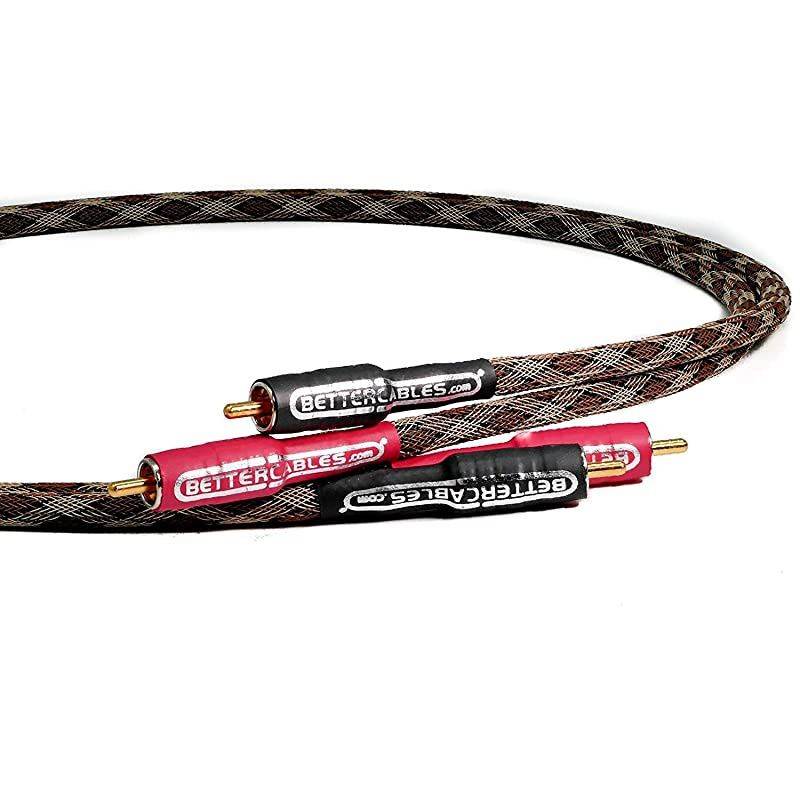 3 Feet  Silver Serpent Snake Edition BrownWhite RCA Audio Interconnect Cables Stereo Pair 2 Cables HighEnd HighPerformance Premium HiFi Audio