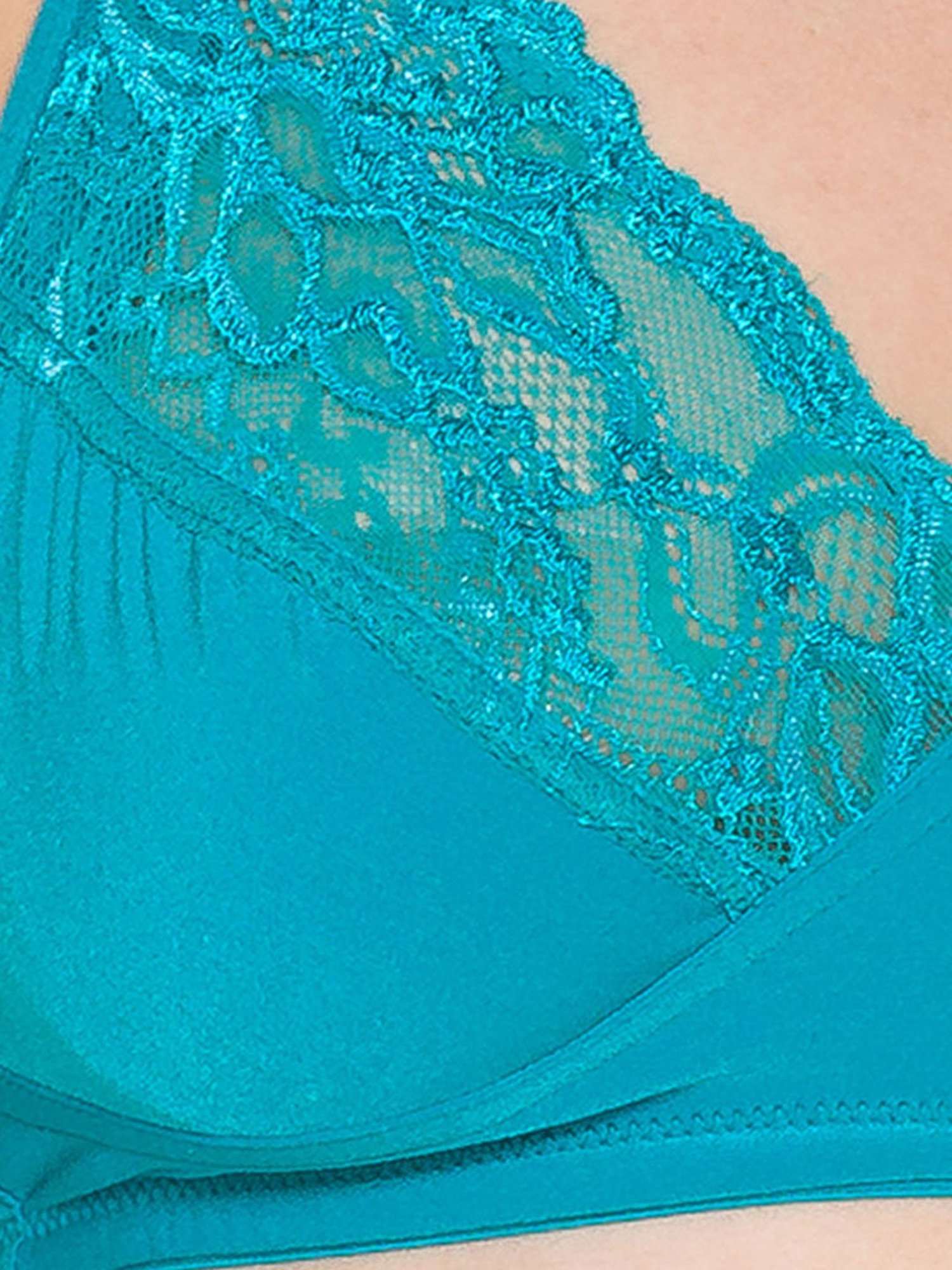 Candyskin Blue Lace Bra With Bikini Panty