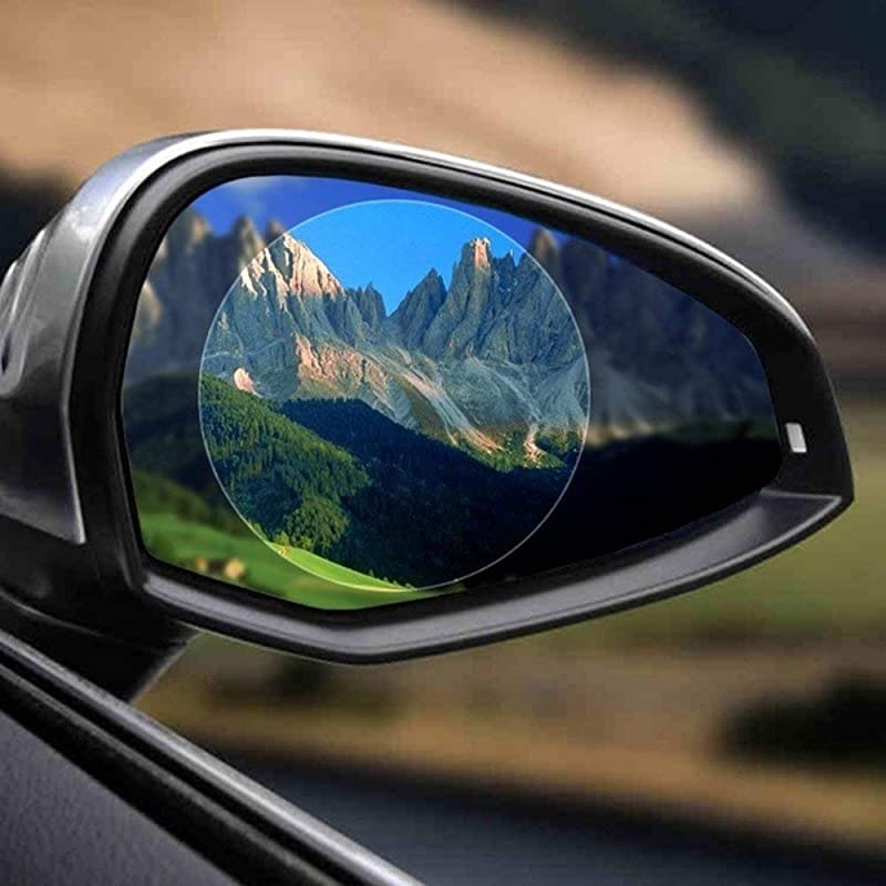 Car Rearview Mirror Waterproof Film, Anti Fog Film Anti-Glare Anti Mist Anti-Scratch Waterproof Rainproof Rear View Mirror Window Clear Protective Film-2Pcs