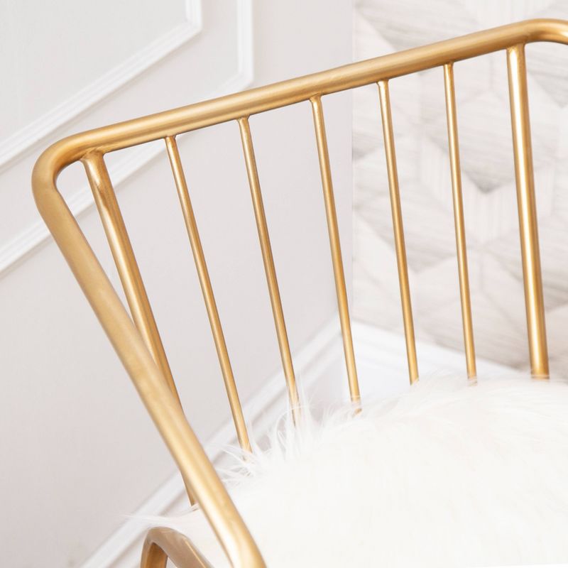 Miley Faux Fur Dining Chair Gold - Abbyson Living