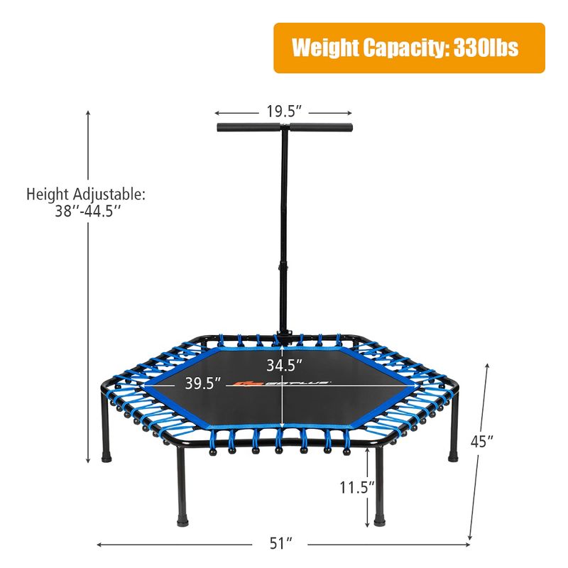 Costway 14 Ft Multicolored Trampoline Recreational Exercise w/ Safety Net Ladder