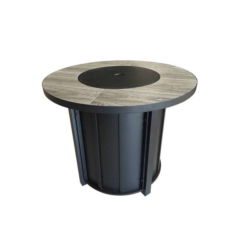 Faux Wood Tile Top Outdoor Patio Fire Pit - AZ Patio Heaters