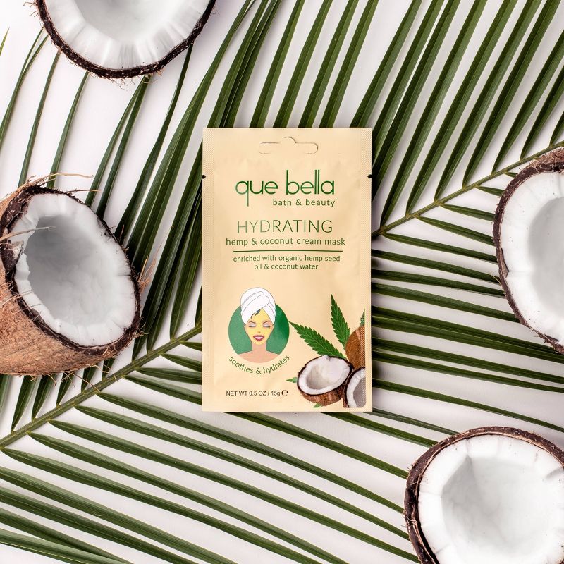 Que Bella Hydrating Coconut & Hemp Cream Mask - 0.5oz