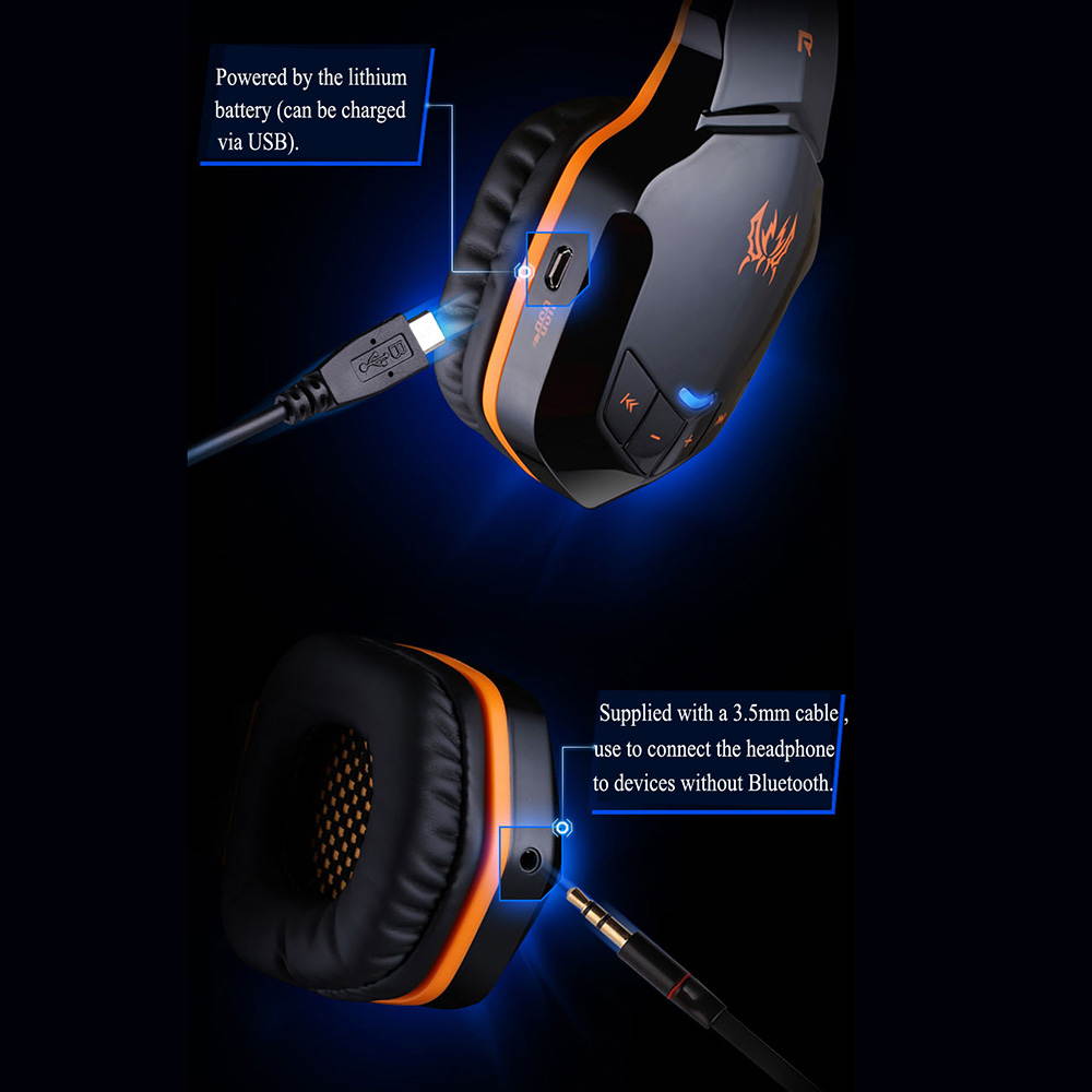 Funtech EACH B3505 NFC HiFi Gaming Headset Wireless Stereo Bluetooth 4.1 + EDR Earphone with Mic for iPhone Samsung Smart Phones