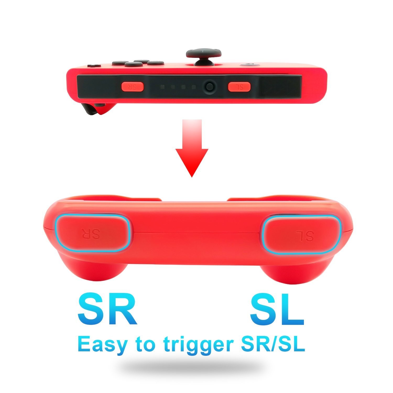 Wristband is suitable for Just Dance 2021 2020 2019 switch, hands-free elastic wristband, suitable for Nintnedo Switch dance accessories, a pair of JoyCon grips (blue + red), children's edition