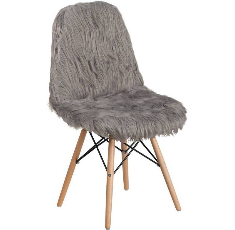 Shaggy Dog Accent Chair Charcoal Gray - Riverstone Furniture Collection