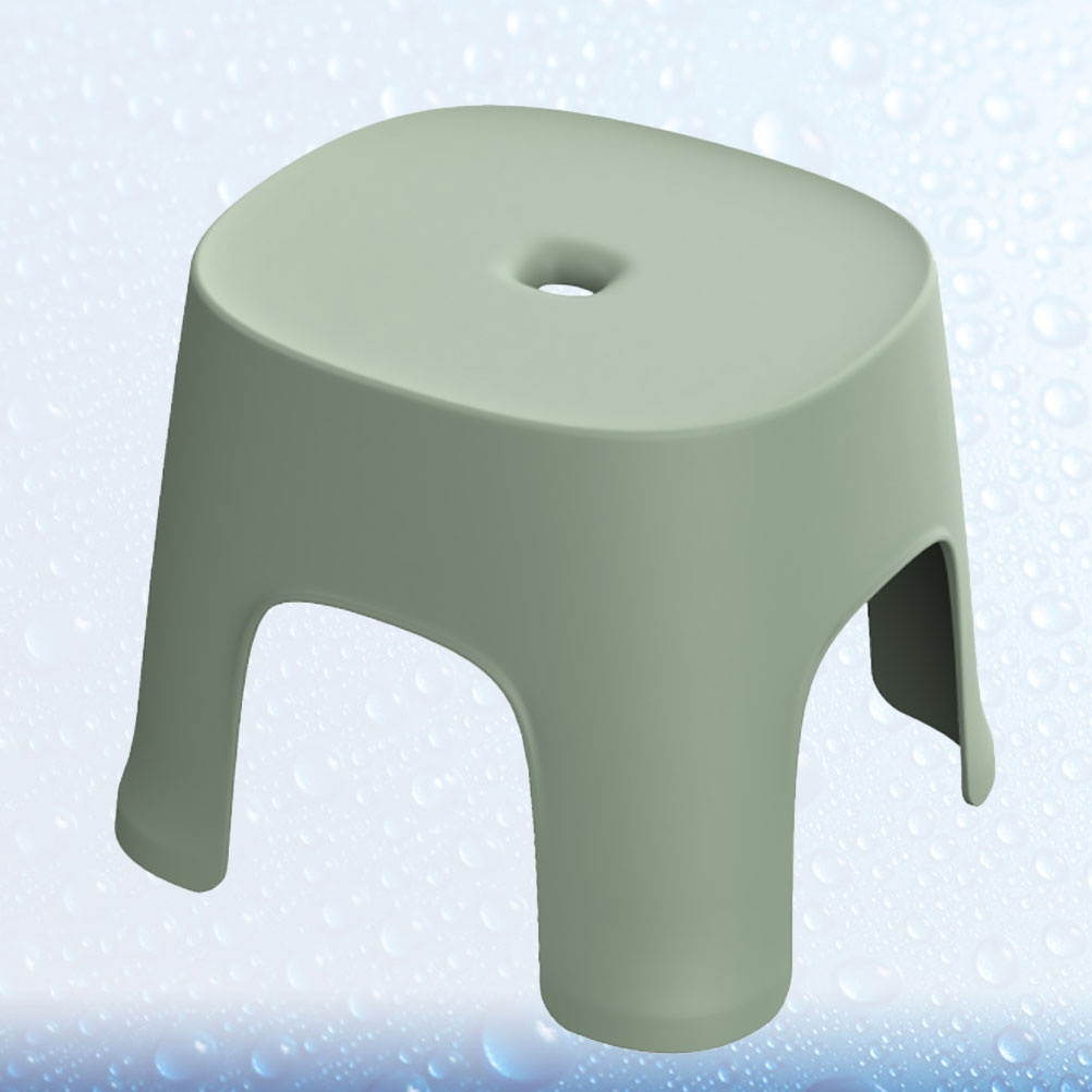 1PC Multi-use Plastic Stool Anti-slip Low Stool Shoes Wearing Stool Bathroom Small Stool for Home (Red)