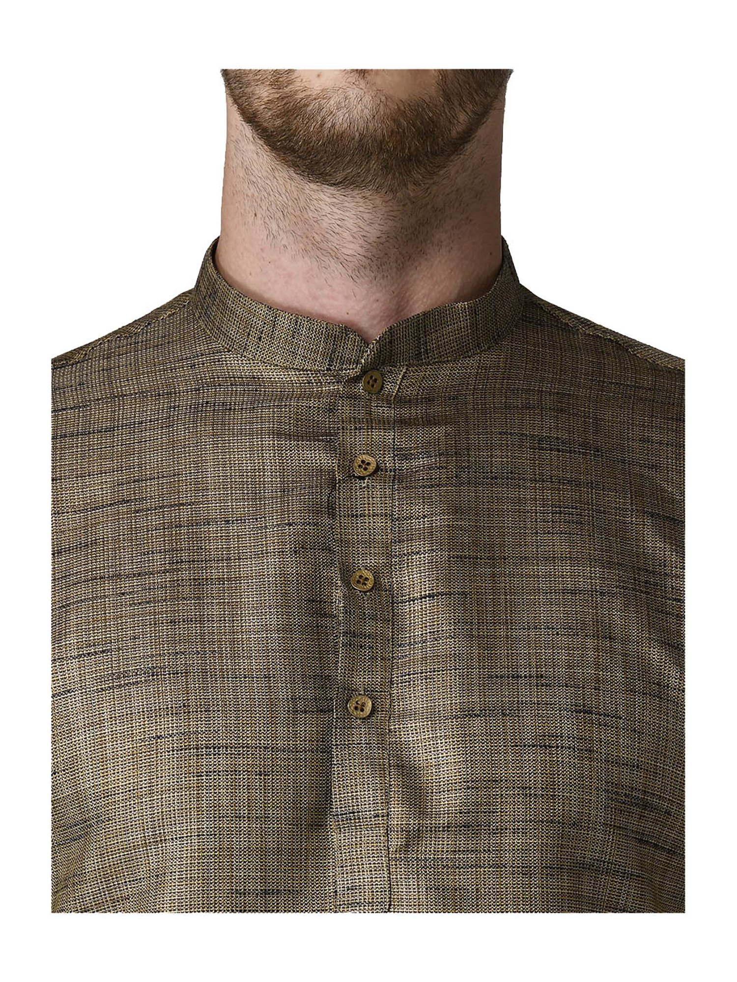 Tabard Black & Beige Solid Regular Fit Kurta & Churidar Set