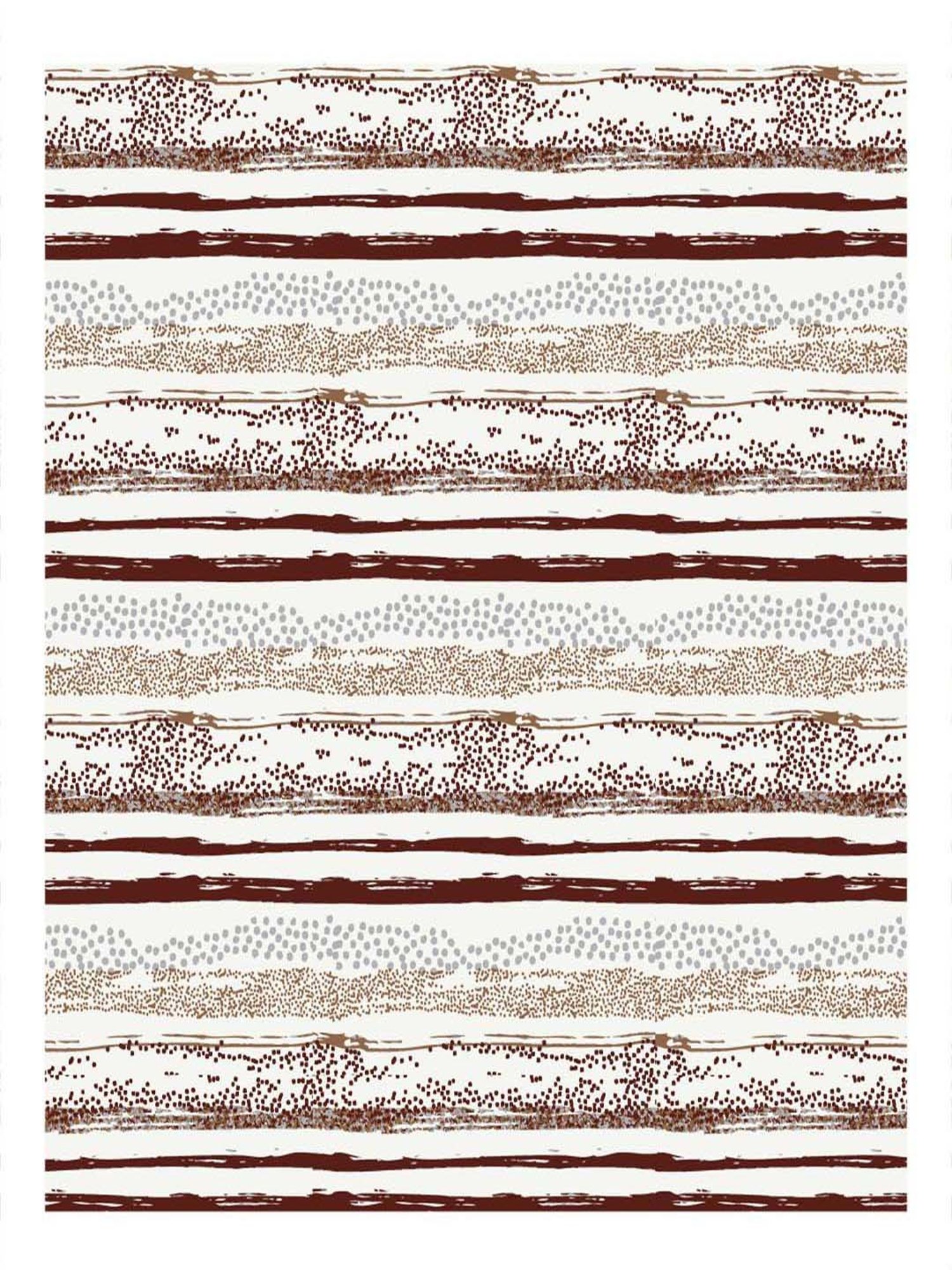 BELLA CASA Genteel Stripes Grey & Brown 180 TC Cotton Bedsheet with 2 Pillow Covers