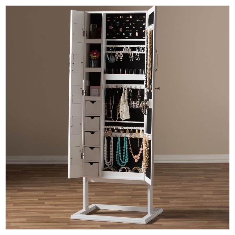 Lola Cheval Mirror/Jewelry Wardrobe Black - Powell Company