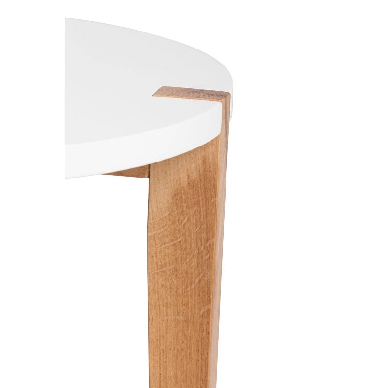 Set of 2 Abacus Round Side Table Oak Brown/White - Universal Expert