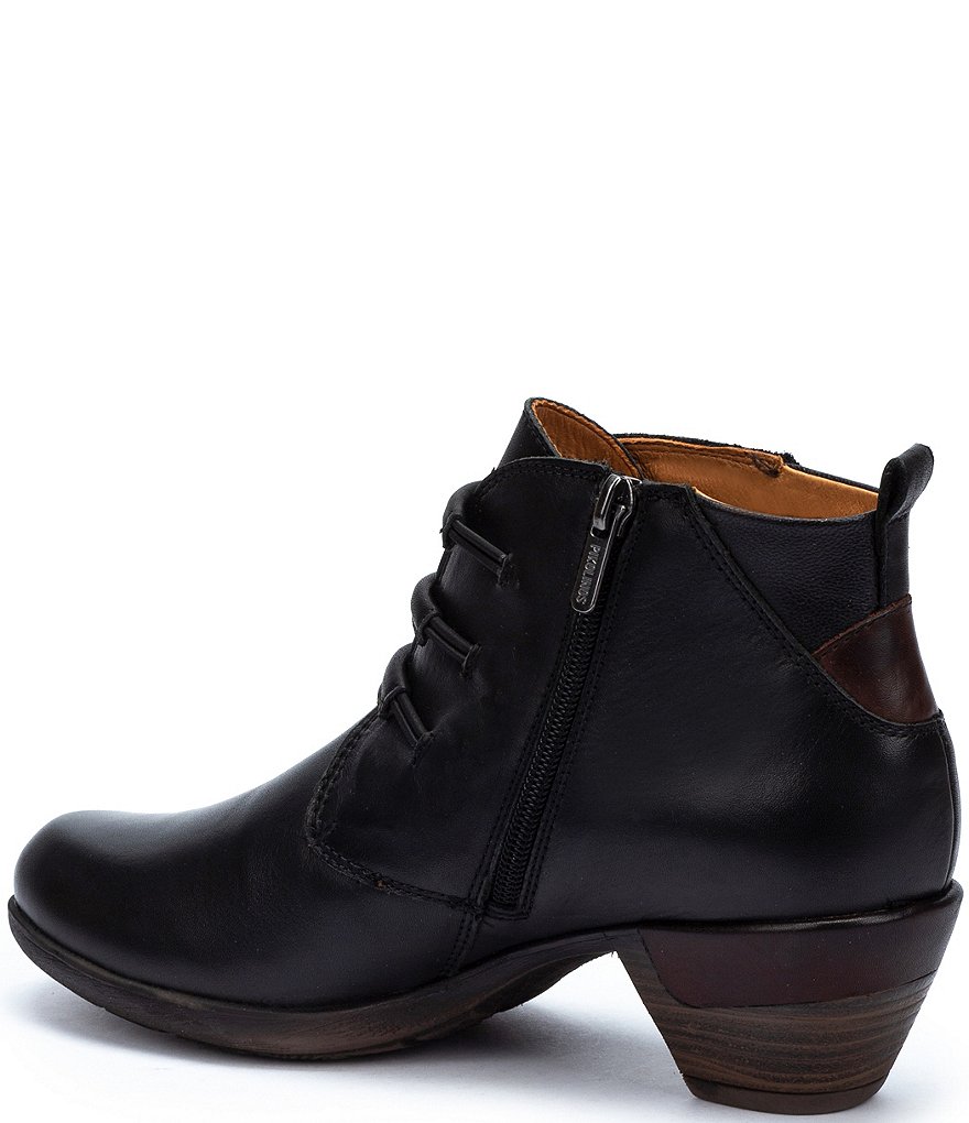 Pikolinos Rotterdam 902 Leather Side Zip Block Heel Booties