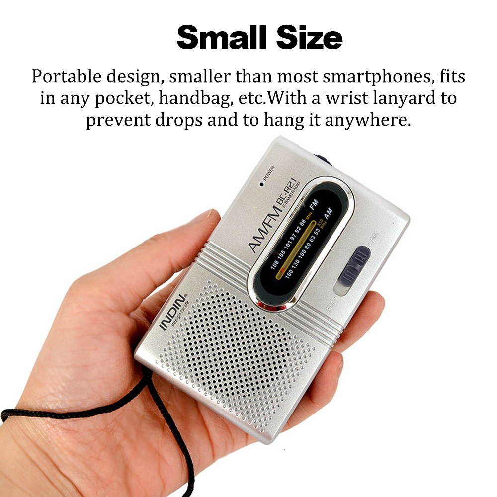Mini Radio Portable Speaker AM FM Adjustable Telescopic Antenna Pocket Radios