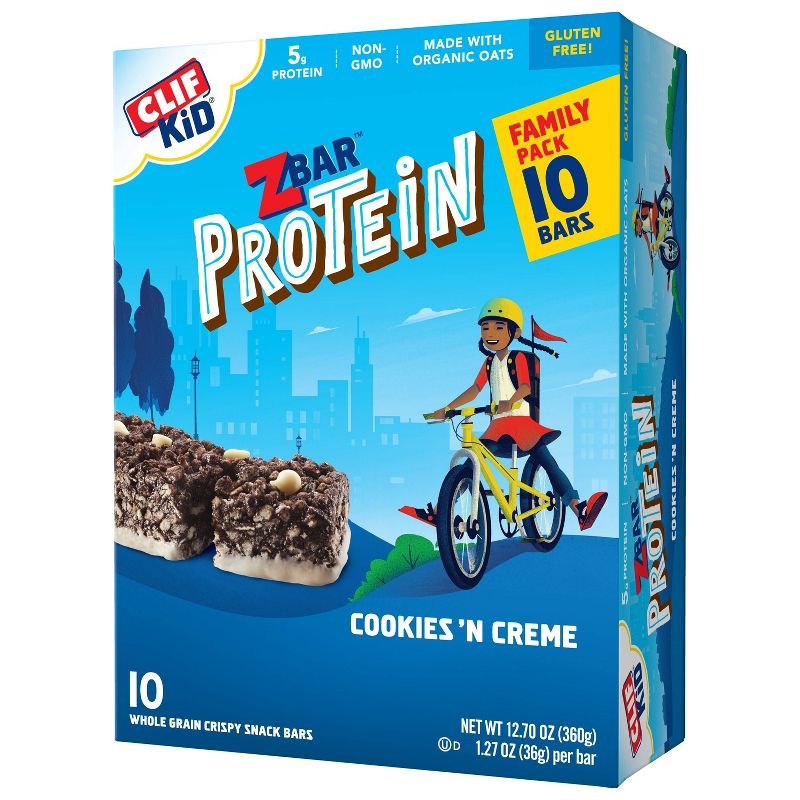CLIF Kid ZBAR Protein Cookies 'N Creme Snack Bars - 12.7oz/10ct