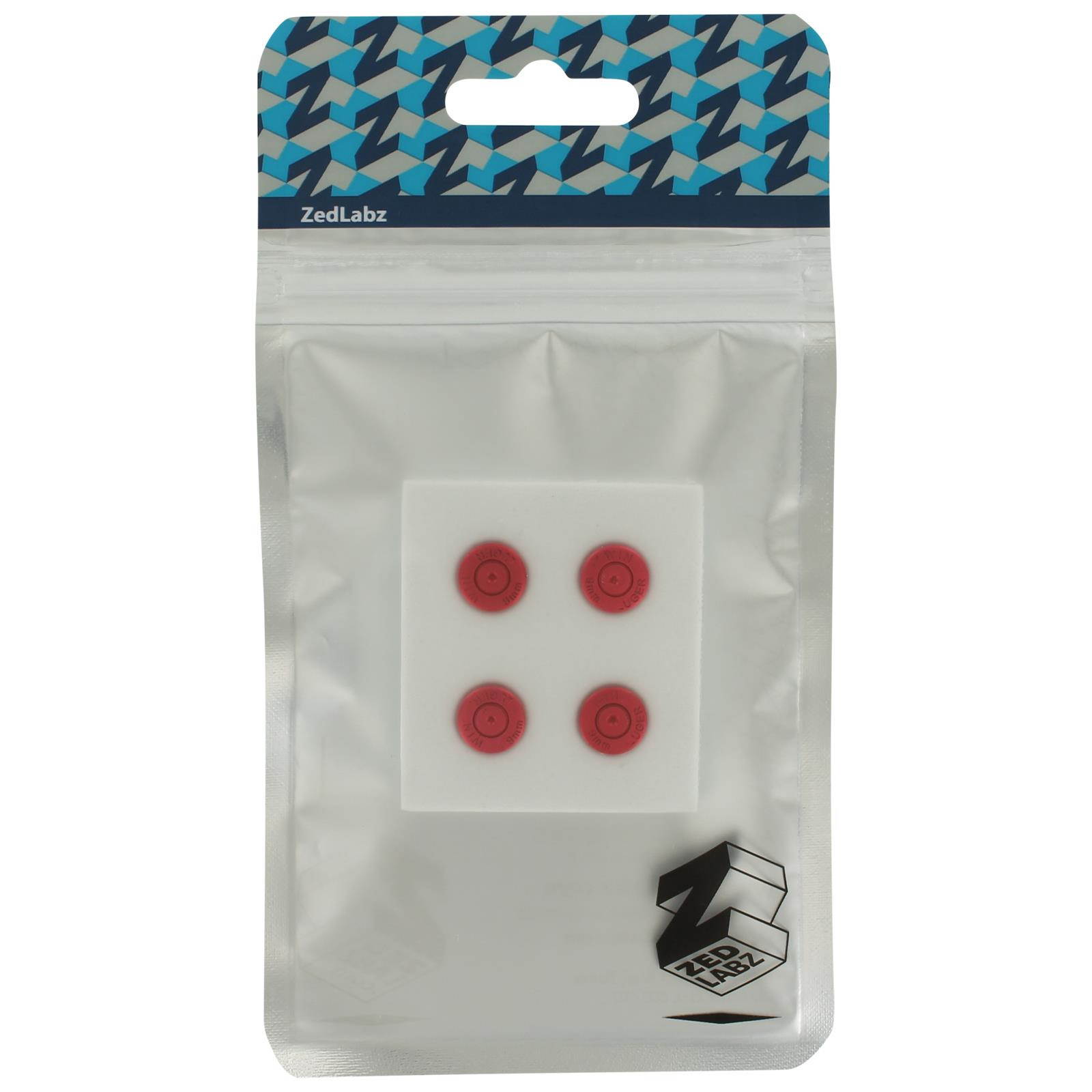 ZedLabz aluminum metal action bullet button set for Sony PS4 controllers - red