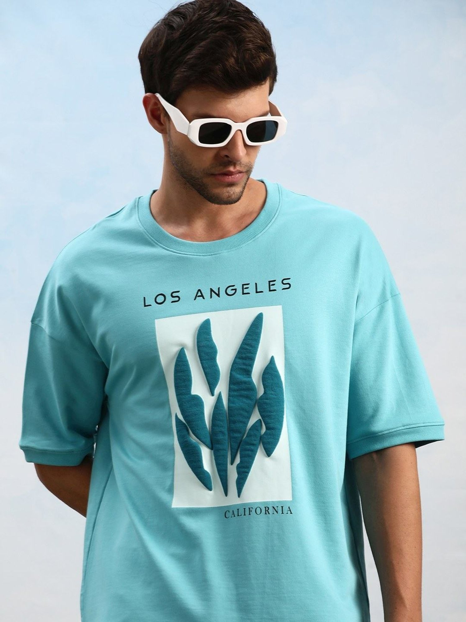 Dillinger Blue Loose Fit Printed Unisex T-Shirt