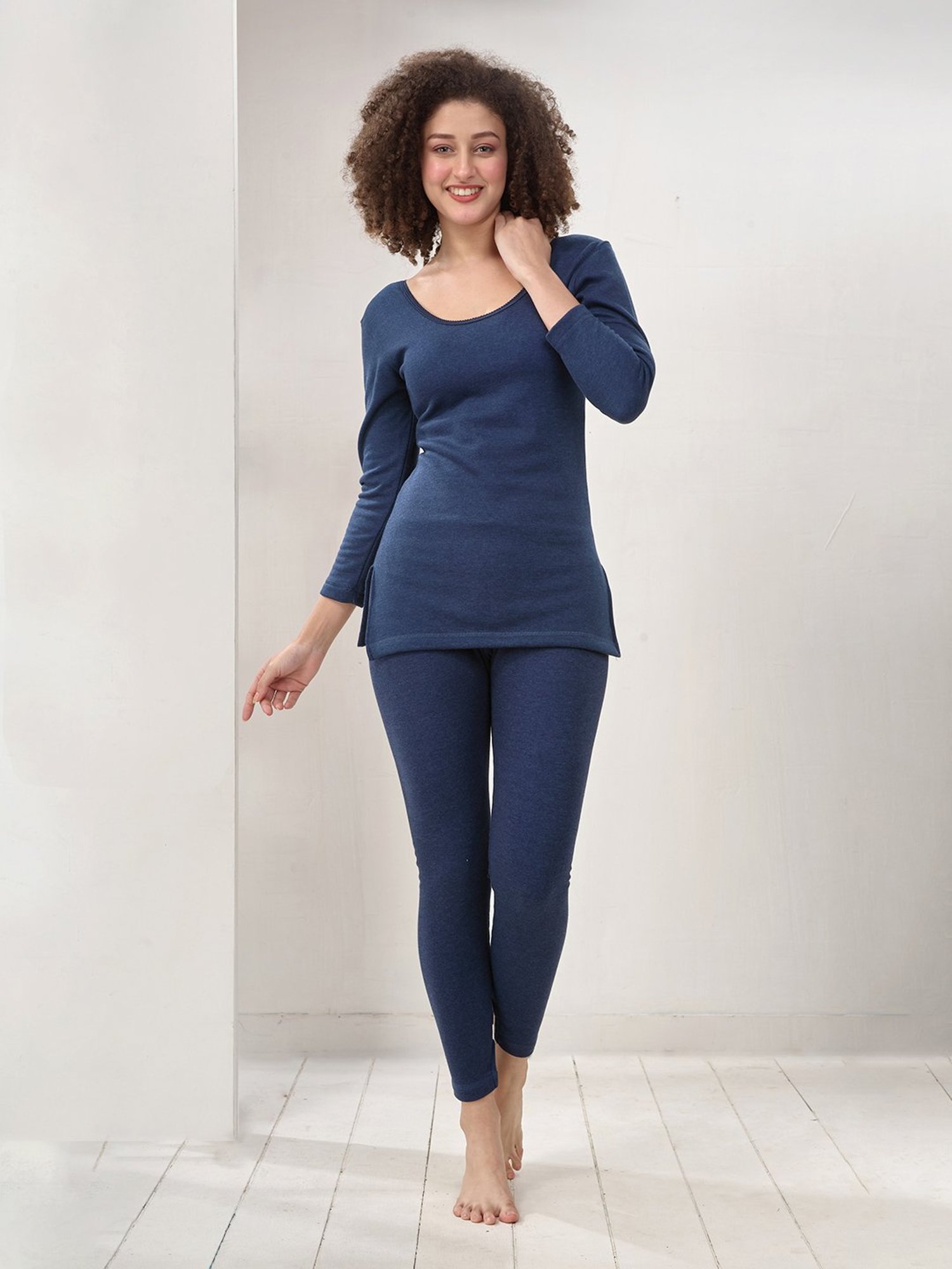 LUX Inferno Navy Plain Thermal Top