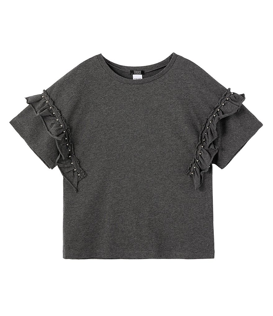 Truce Big Girls 7-16 Ruffle Knit Top
