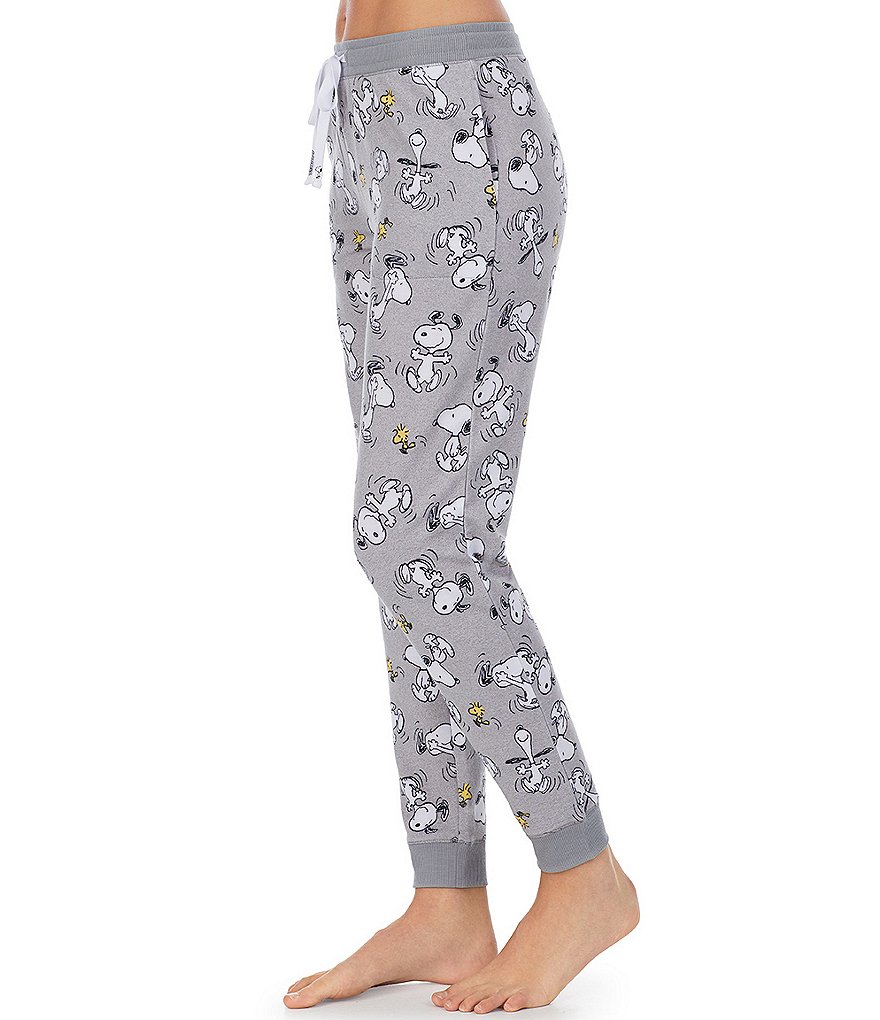 Peanuts Snoopy & Woodstock Printed French Terry Coordinating Jogger Sleep Pants