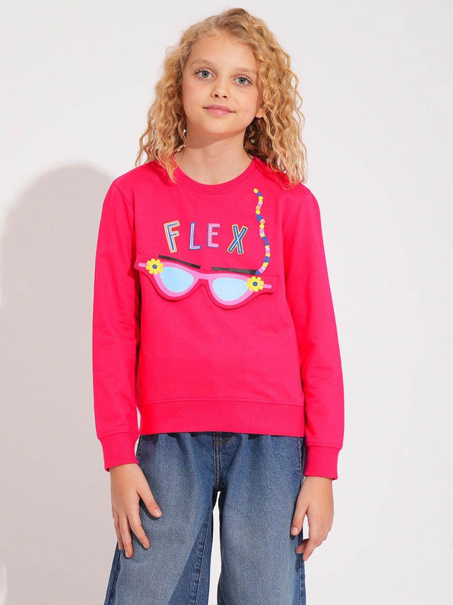 VERO MODA GIRL Kids Raspberry Sorbet Graphic Sweatshirt