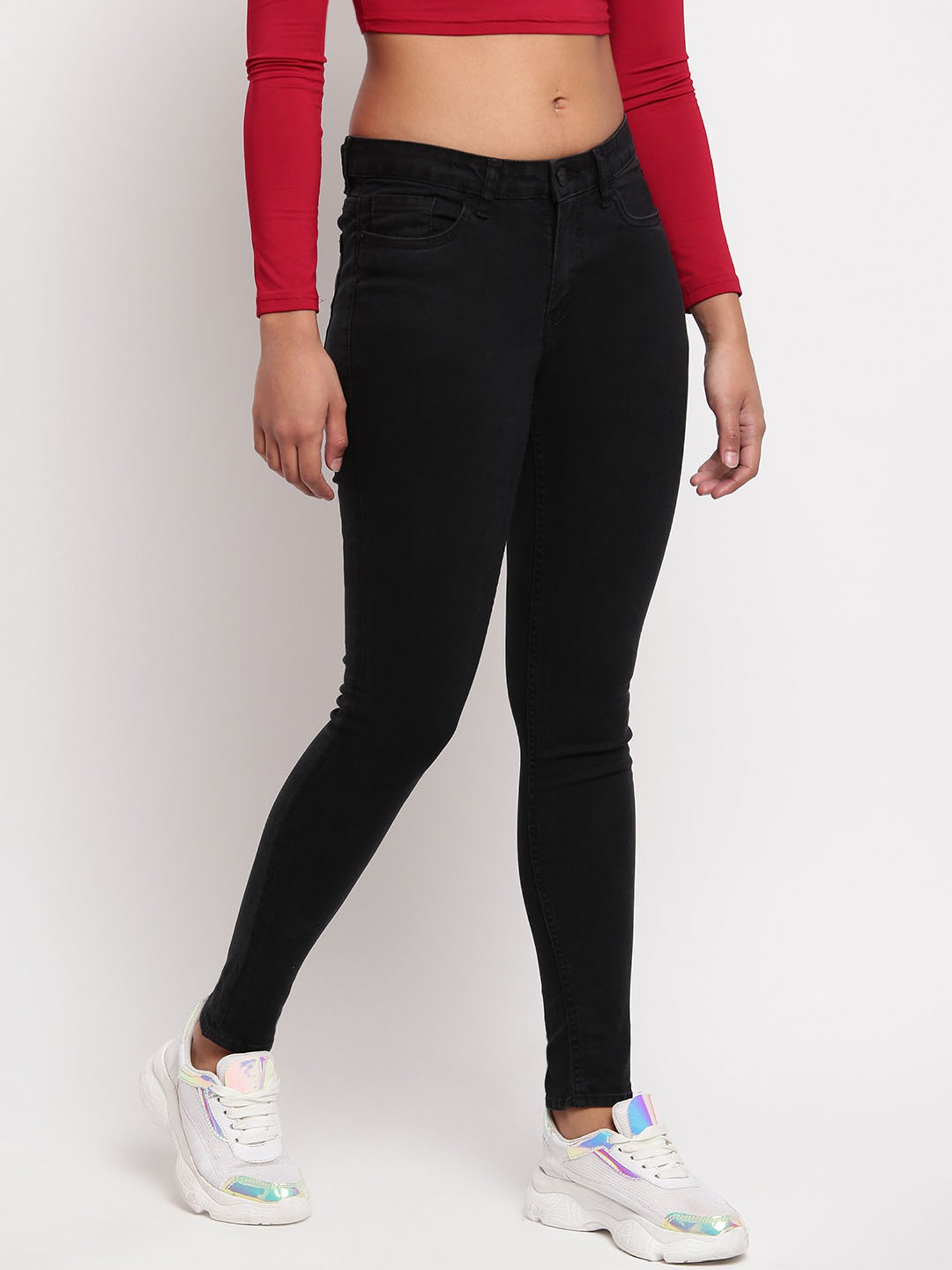 Tales & Stories Black Mid Rise Jeans