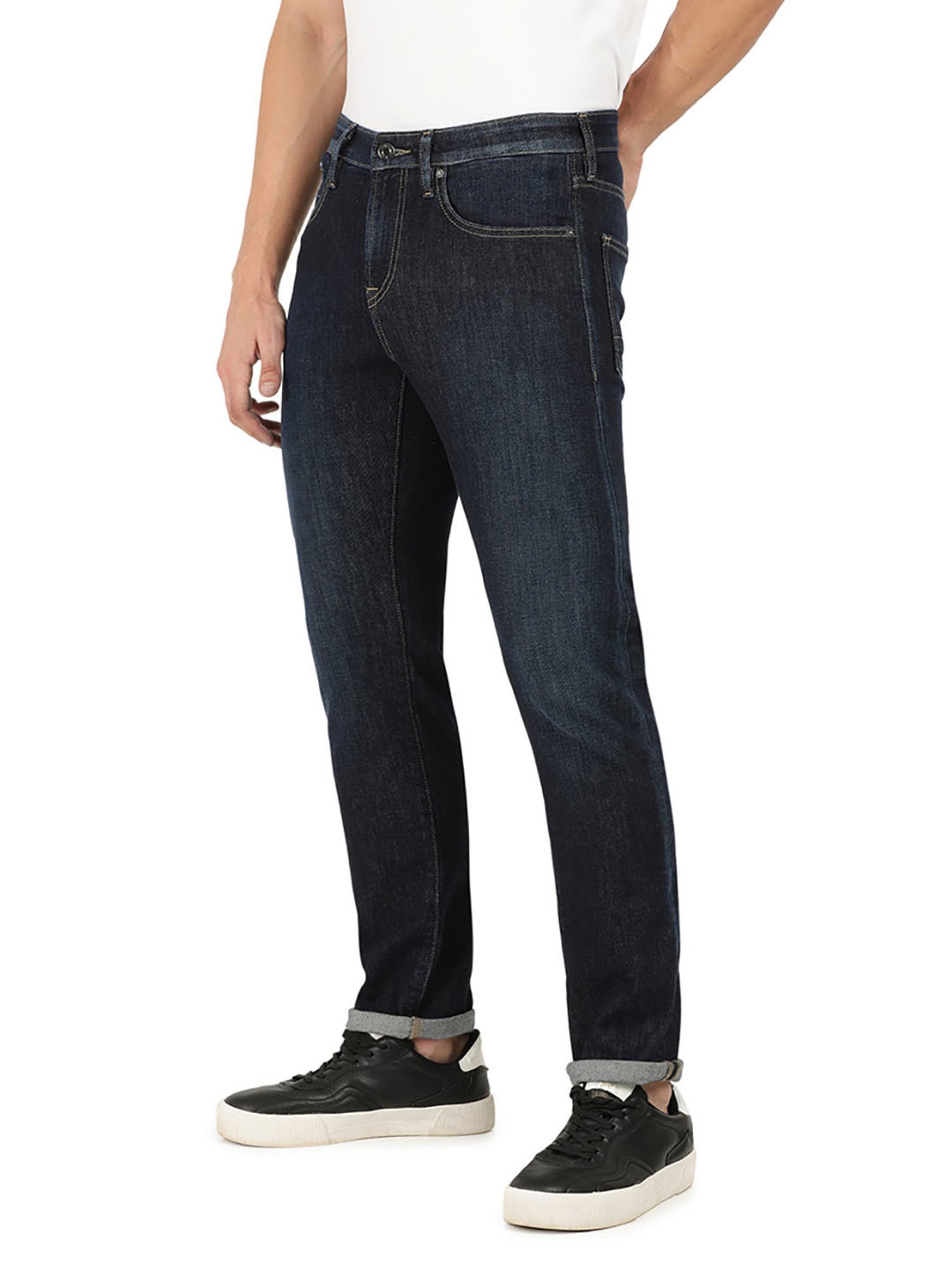 EVERBLUE Blue Comfort Slim Midrise Stretchable Jeans