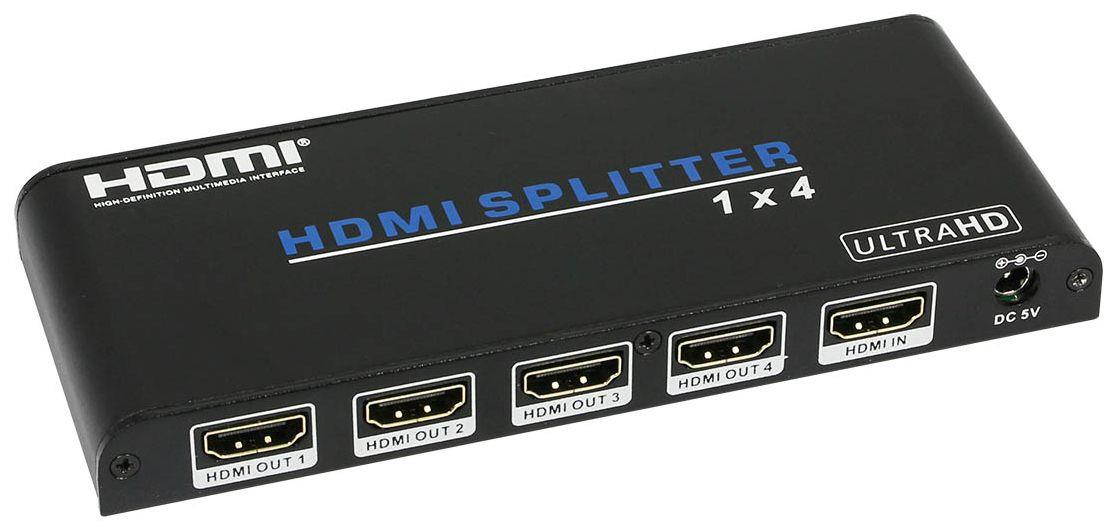 WolfPack 1x4 HDMI Splitter w/Fast 18 GBPS Bandwidth, HDR & HDCP 2.2 With 1-Year Warranty