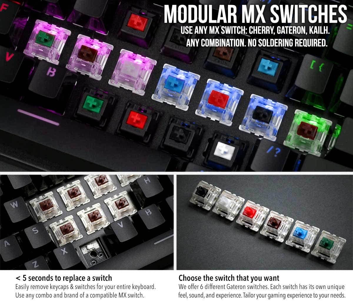 Glorious Modular Mechanical Gaming Keyboard - TENKEYLESS (87 Key) - RGB LED Backlit, Brown Switches, Hot Swap Switches (GMMK-TKL-BRN)