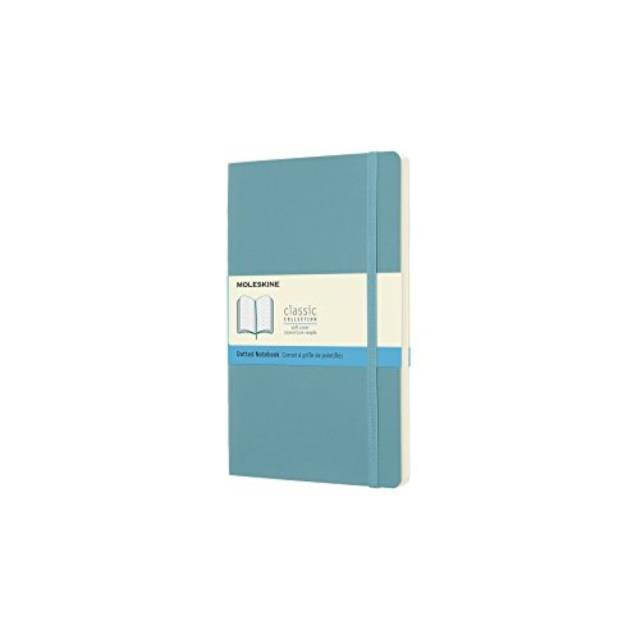 moleskine classic soft cover notebook, dotted, large 5" x 8.25" reef blue  soft cover notebook for writing, sketching, journals
