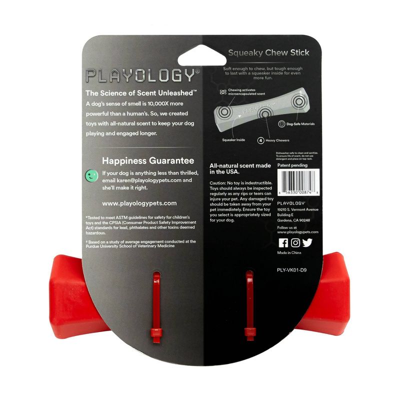 Playology Beef Scent Chew Stick Dog Toy - Red - M