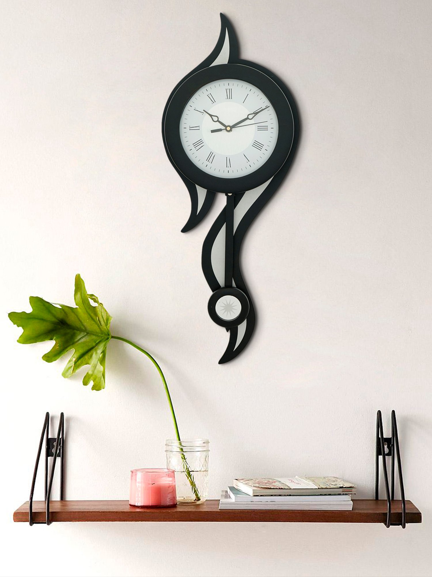 CHRONIKLE Vertical Black Wood Wall Clock