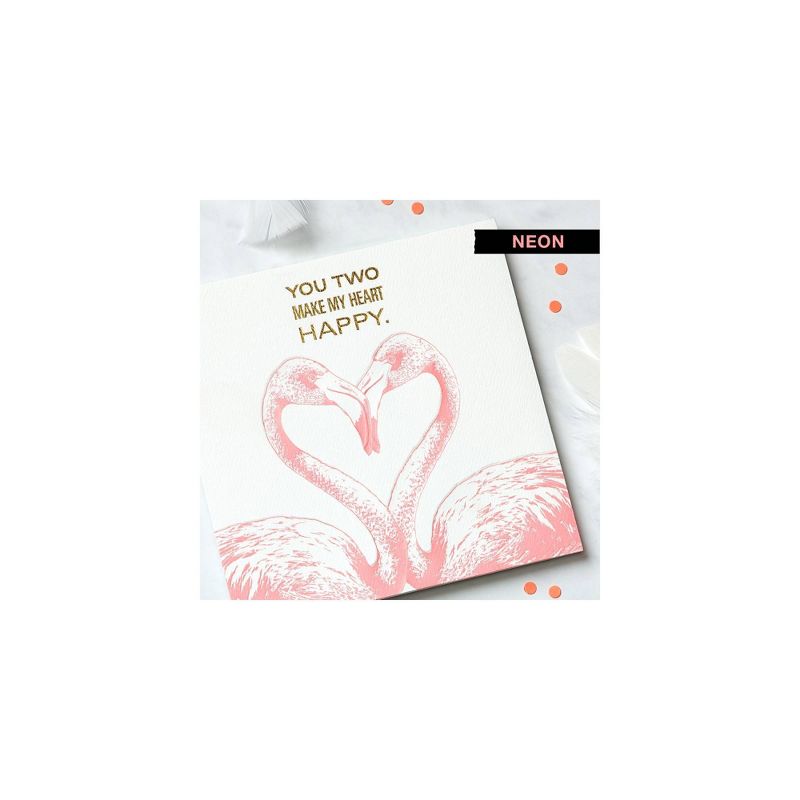 Funny Flamingos Engagement Greeting Card