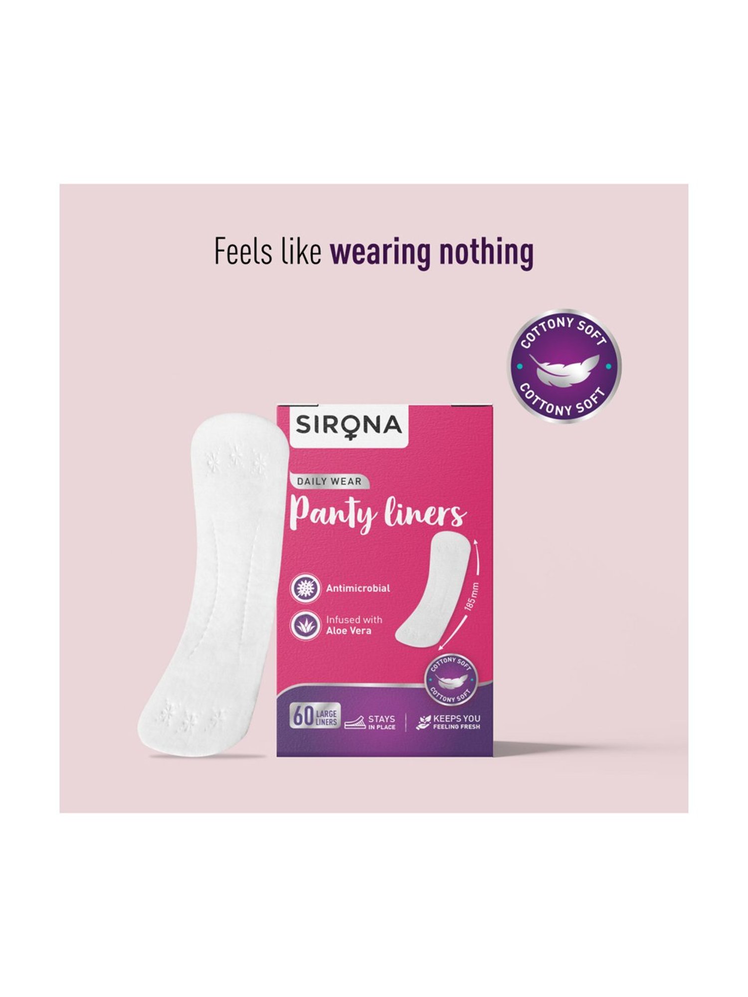 Sirona Dry Comfort Panty Liners - Large (L) - 60 Pcs