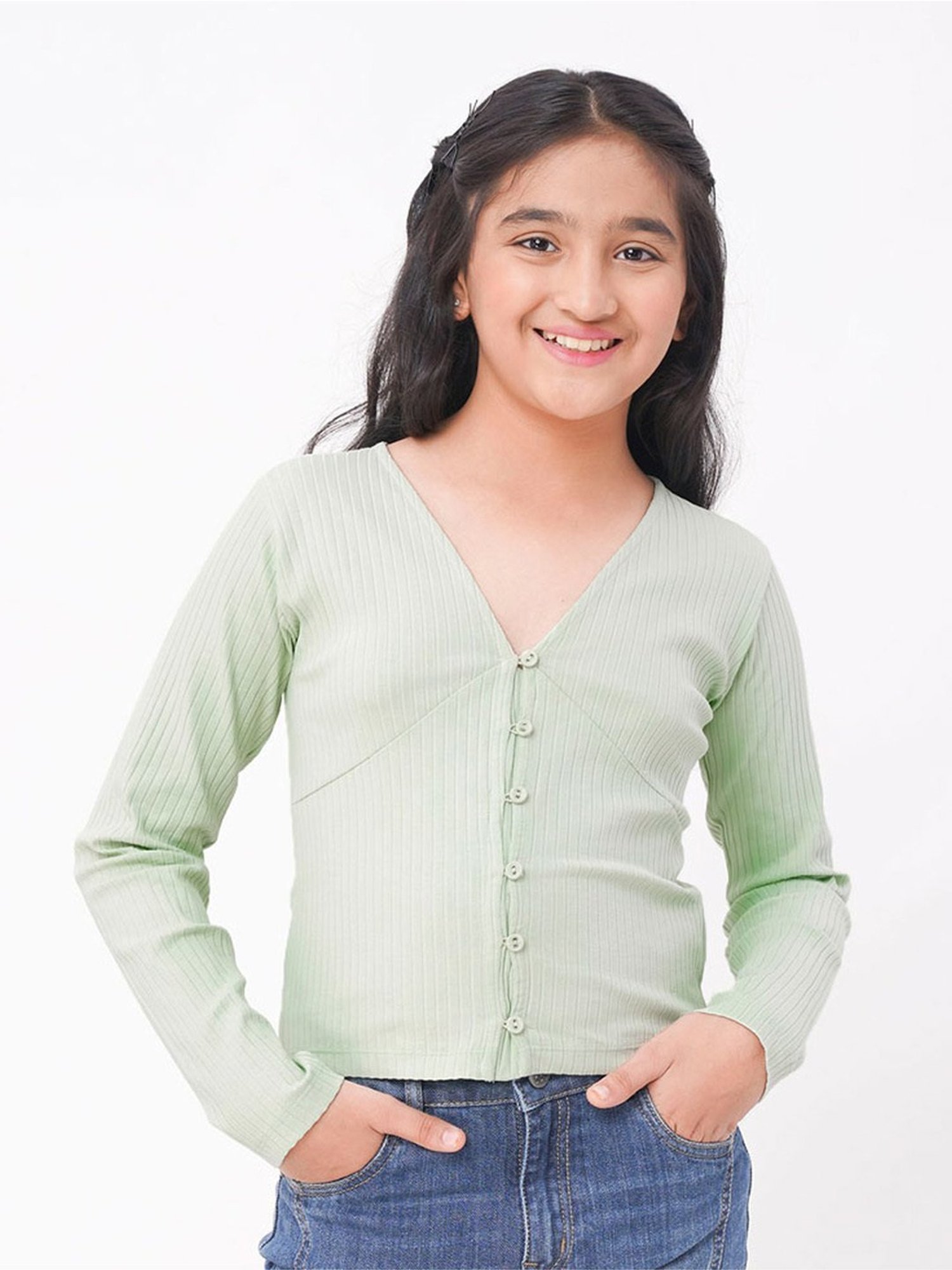 Edheads Kids Green Cotton Regular Fit Full Sleeves T-Shirt