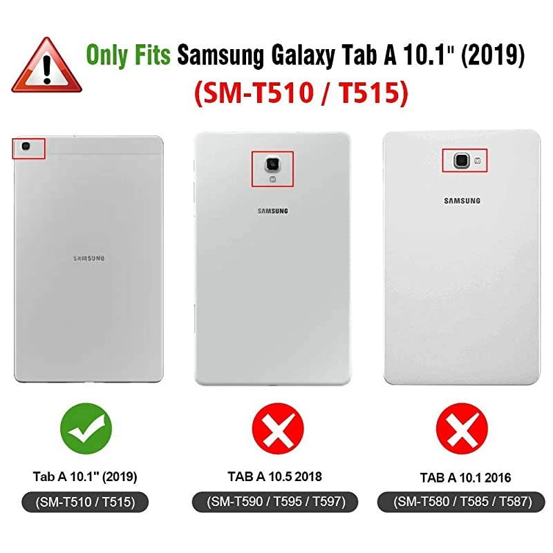 Galaxy Tab A 101 Case 2019 ModelSMT510T515Slim Heavy Duty Shockproof Rugged Case High Impact Full Body Protective Case for Samsung Galaxy Tab A 101 Inch 2019 ReleaseBlack