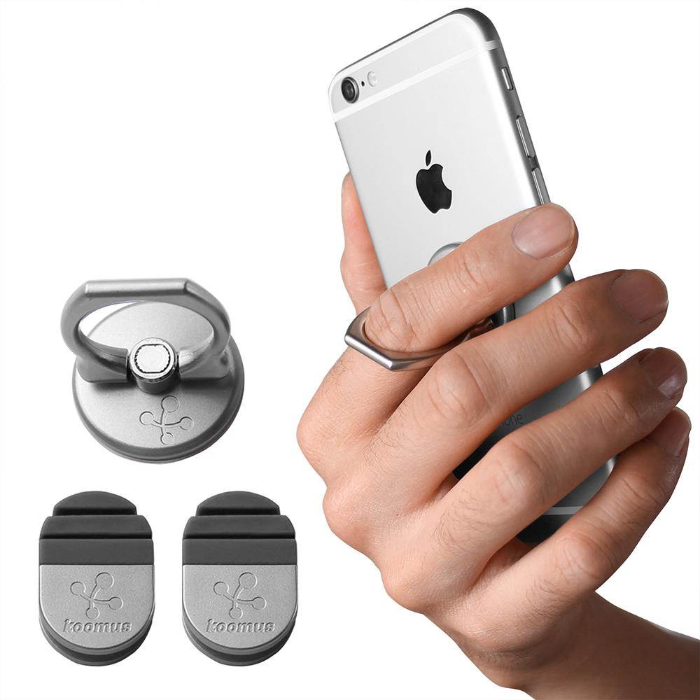 Koomus Finger Ring (Silver) Smartphone finger grab/kickstand/car mount