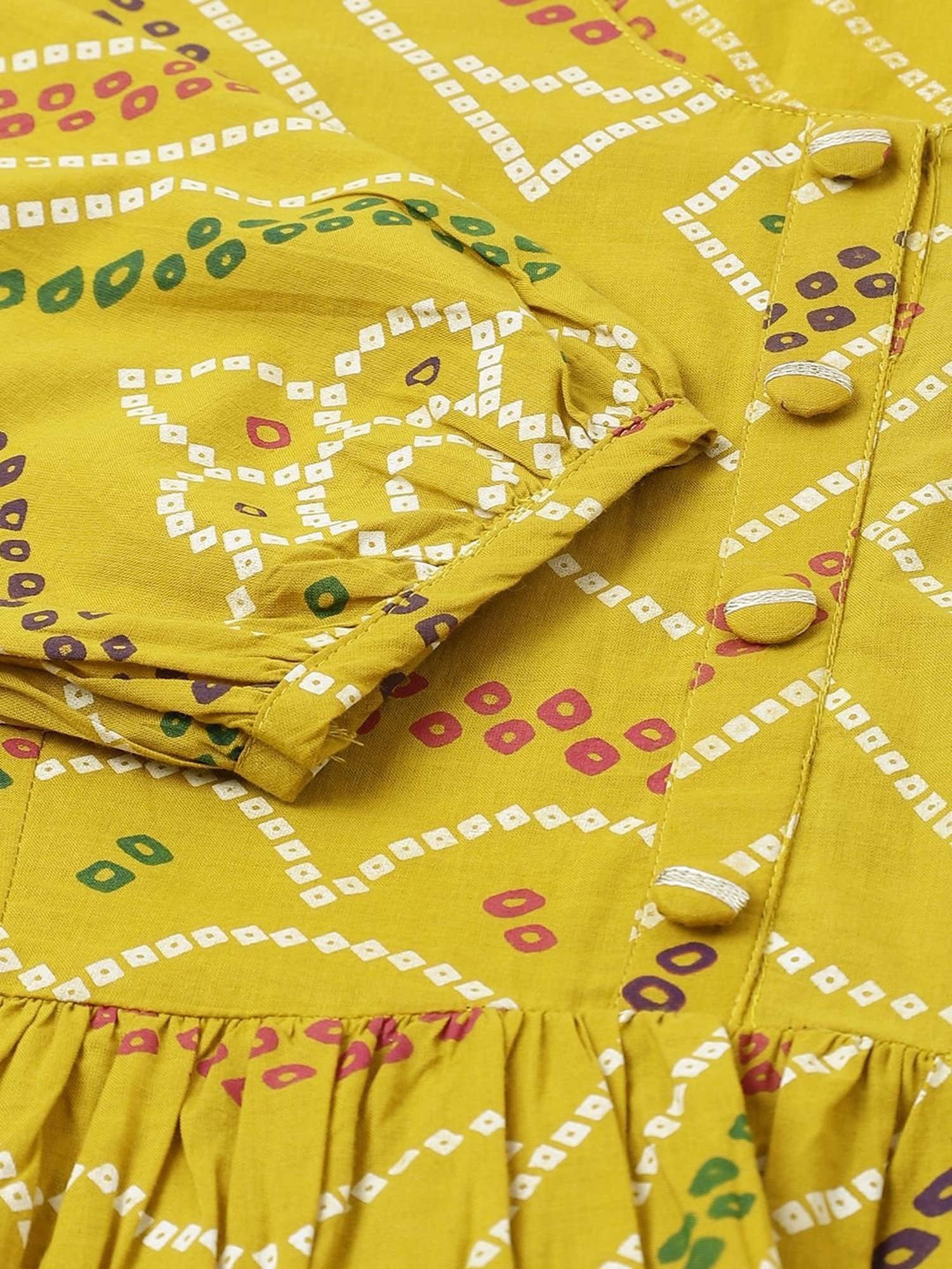 Divena Mustard Pure Cotton Printed Tunic