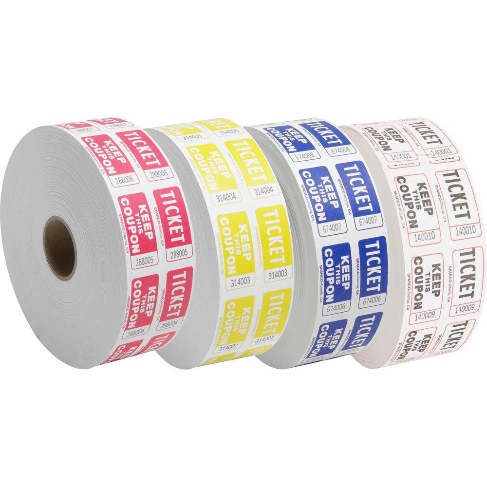 Sparco Ticket Roll Double w/Coupon 2000/RL White 99210