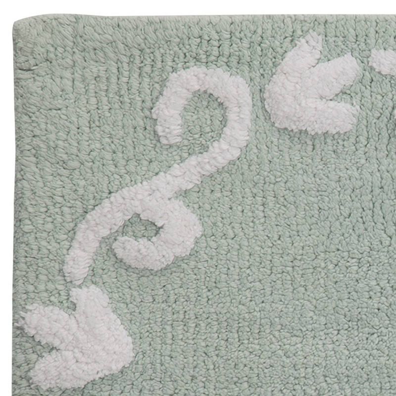 Boho Floral Bath Rug Green - Creative Bath