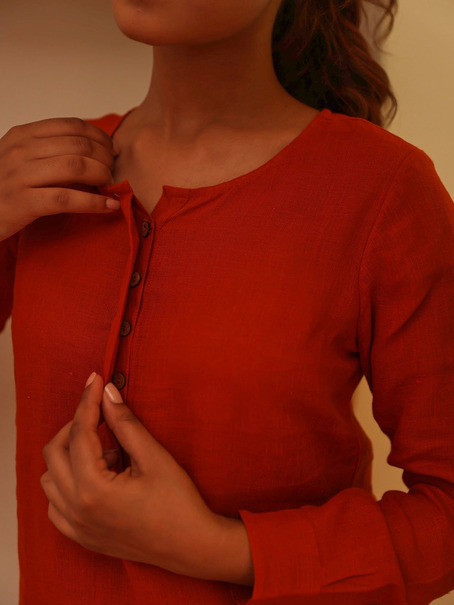 Ekohum Rust Kurta With Pants