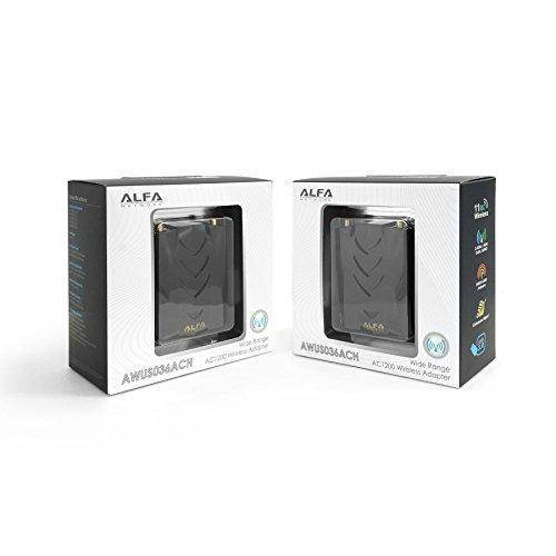 alfa longrange dualband ac1200 wireless usb 3.0 wifi adapter w/2x 5dbi external antennas  2.4ghz 300mbps/5ghz 867mbps  802.11ac & a, b, g, n