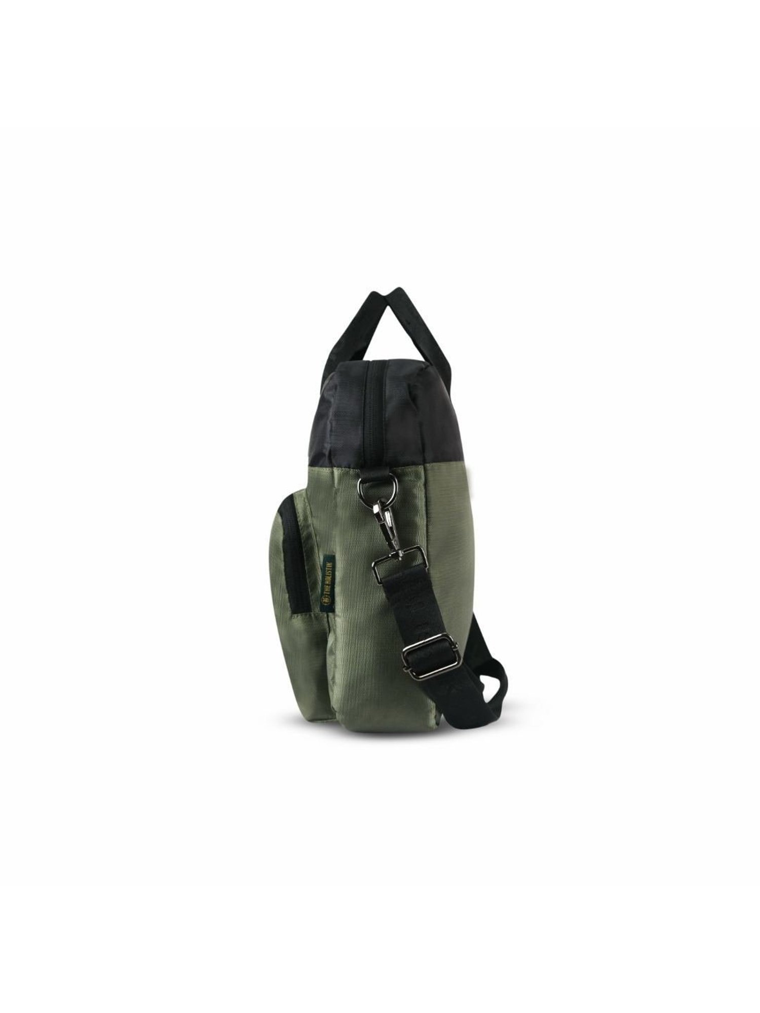 THE HOLISTIK Rovio Olive & Black Medium Laptop Messenger Bag - 11.07 inches