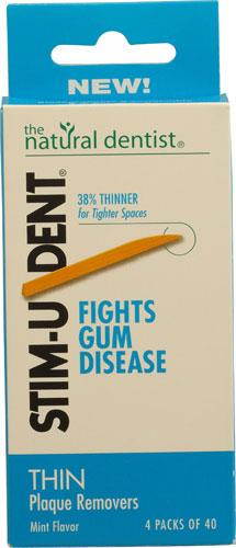 Natural Dentist 1165539 Stim-U-Dent Thin Plaque Removers Mint Case Of 6 4 Packs