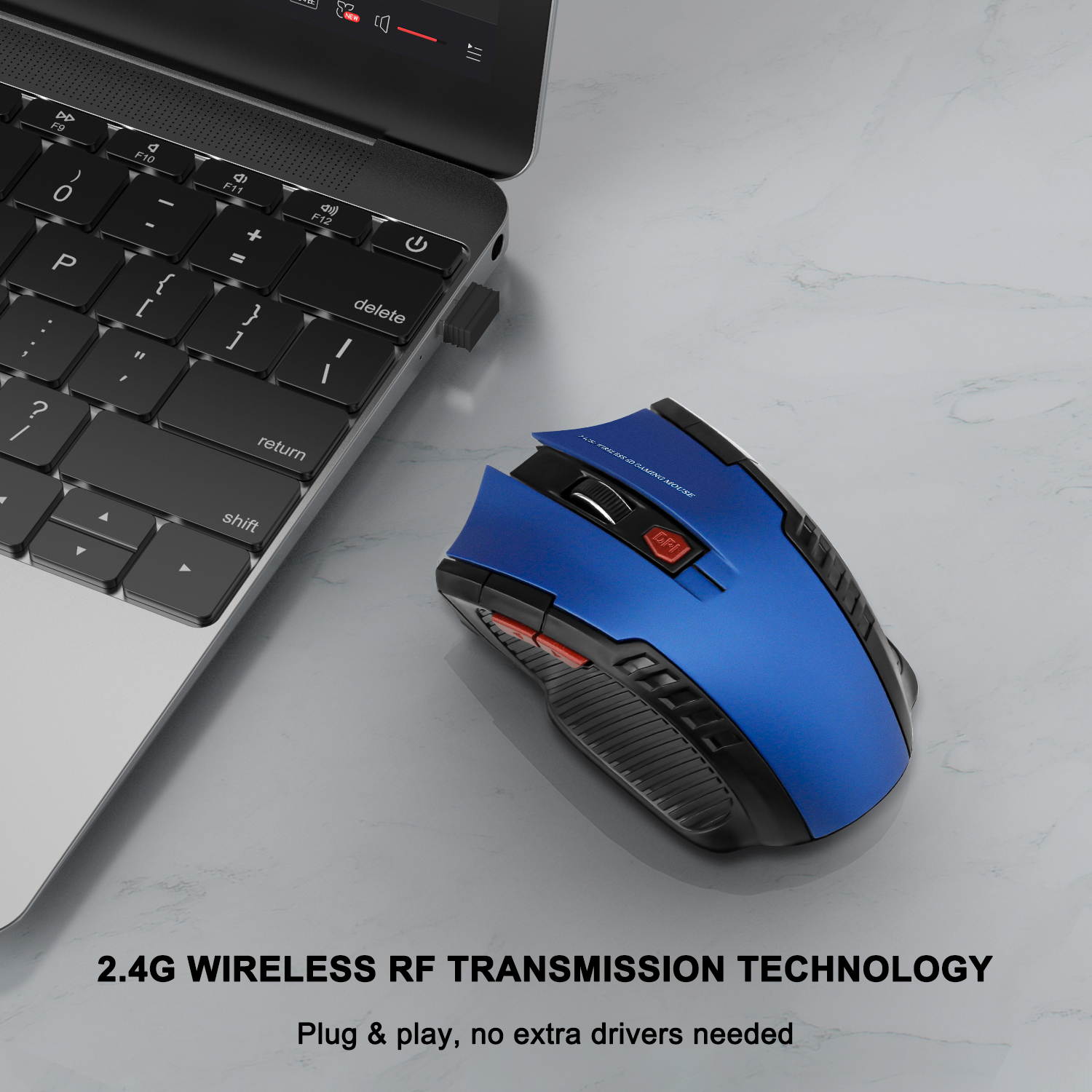 Donwell Optical Wireless Mouse with USB Receiver/Connector High Precision , Silent Mouse Office Gaming Mouse For Macbook Air/Pro, Dell/HP/ Lenovo/ASUS/Acer/Sony laptop, PC Computers